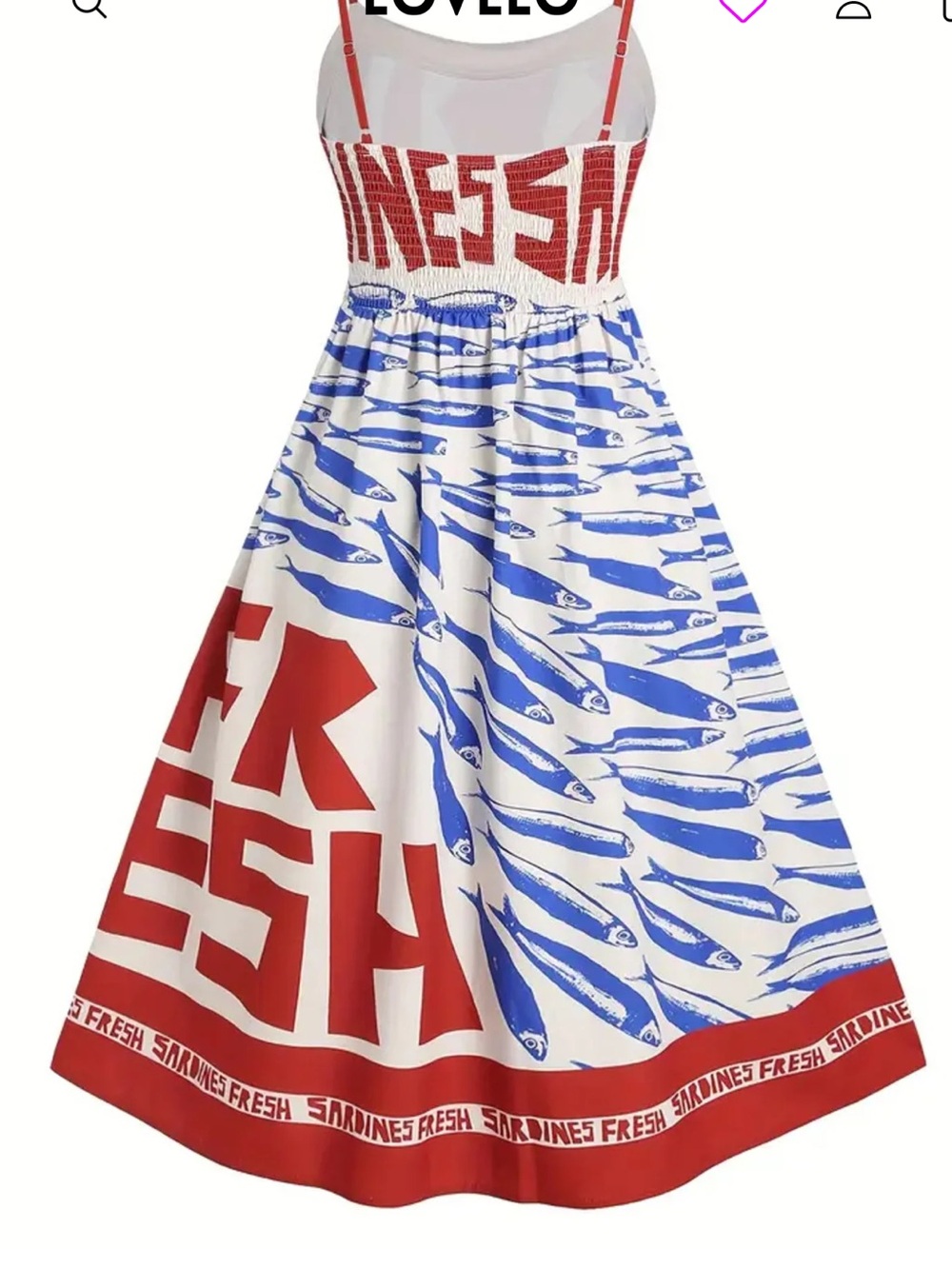 Bohemian Blue & Red Printed Midi Dress - Picture 2 of 4